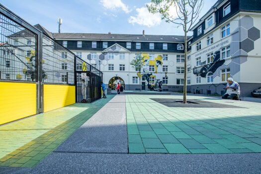Dortmund (D), Max-Michallek-Platz, soccer place, Belpasso Pesto brilliant, textured.