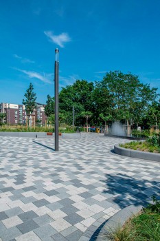 Langenfeld (D), Town Hall Square, Boulevard blasted in Quartz grey, Silver grey and Titan grey.
