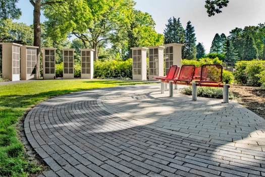 Essen (DE), Parkfriedhof, Brikk Basalt-grey textured.