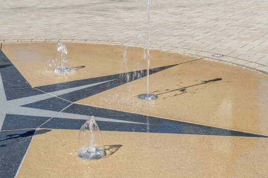Waldeck (D), City Centre, Concept Design water field in Kombination with Umbriano pavers granitebeige.