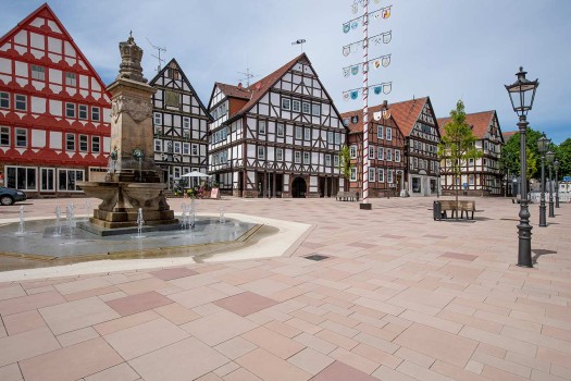 Hofgeismar (DE), Marktplatz, Palladio Objectcolour 4062, 4061 and 4053.