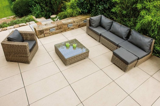 Senzo Terrassenplatte Beige Hell Großformat Terrasse Pflaster Naturstein 2083 0260