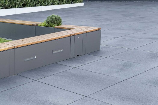 Menden (D), Company headquater, Umbriano Grau anthracite, textured.