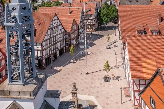 Hofgeismar (DE), Marktplatz, Palladio Objectcolour 4062, 4061 and 4053.