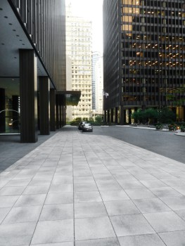 USA, Chicago, Illinois Center, Umbriano Grey granite-white textured.