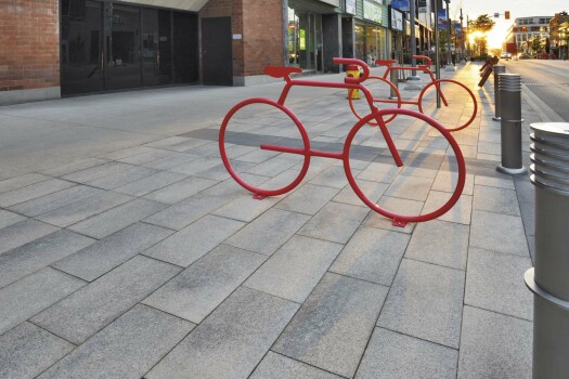 Kitchener (CA), Ontario, King Street, Umbriano Grey granite-white textured.