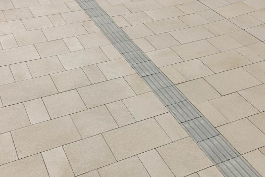 Limburg (DE), Town center, Umbriano Granite beige textured.