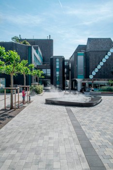 Langenfeld (D), Town Hall Square, Umbriano textured, Grey granite-white and Grey-anthracite.