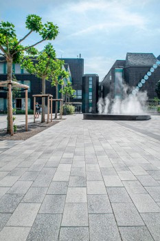 Langenfeld (D), Town Hall Square, Umbriano textured, Grey granite-white and Grey-anthracite.