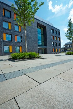 Marburg (D), University, Umbriano Granite beige textured.